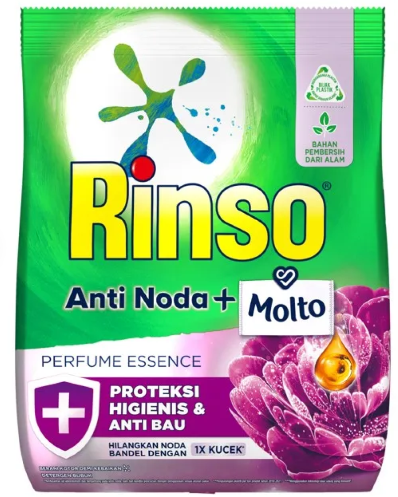 RINSO BUBUK ANTI NODA +MOLTO PERFUME ESSENCE洗衣粉-紫