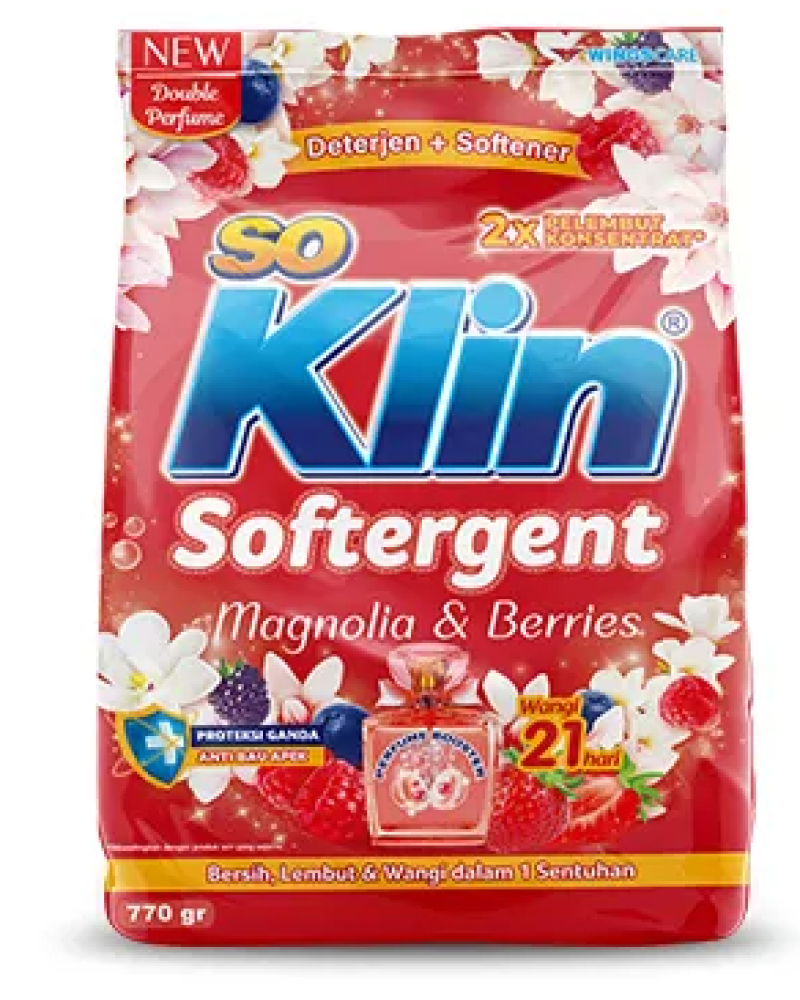 SO KLIN BUBUK SOFTERGENT MAGNOLIA&BERRIES洗衣粉-紅色